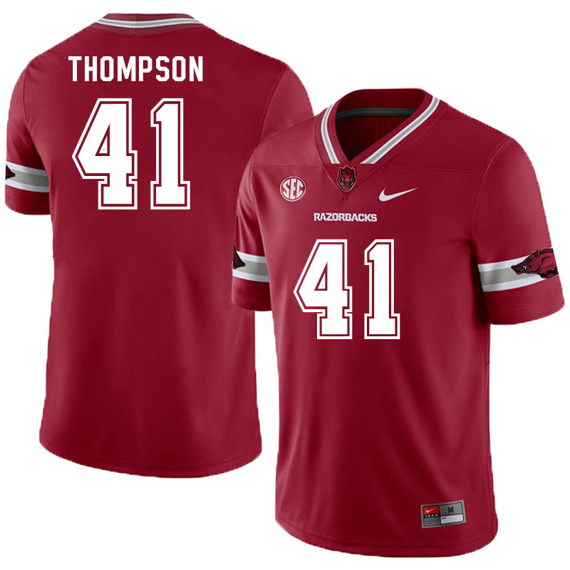 Men #41 Kyle Thompson Arkansas Razorback College Football Jerseys Stitched Sale-Alternate Cardinal